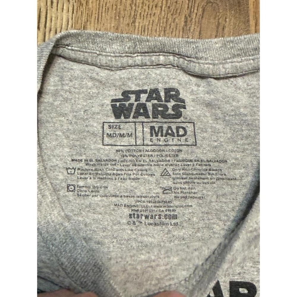 Star Wars Darth Vader Imperial March T-Shirt Mens Medium Gray Adult Music Sheet - Picture 6 of 8